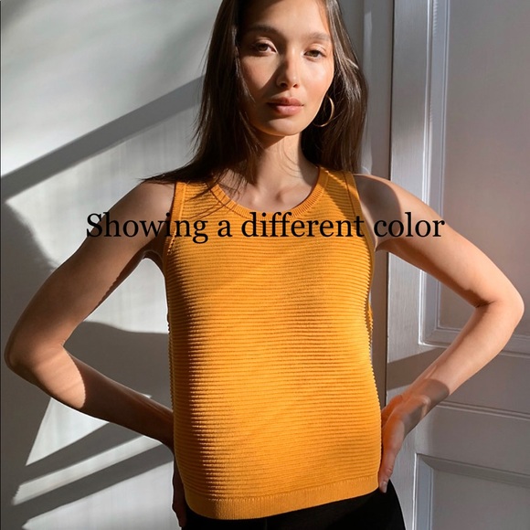 Aritzia Tops - Aritzia Babaton teal blue ribbed knit tank size S